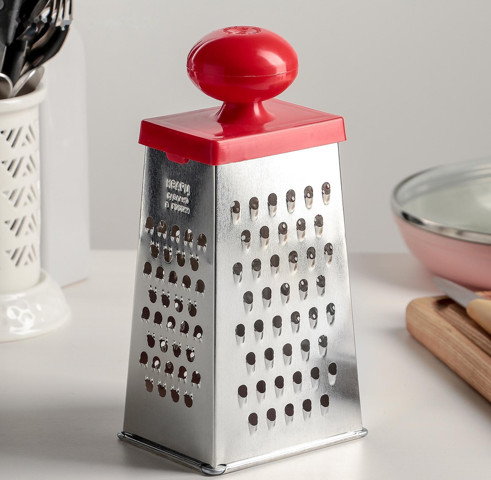 Тёрка «Комфорт», 4 грани, с круглой ручкой, 11×8,5×23 см, цвет МИКС