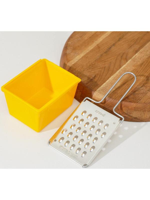 Тёрка плоская с контейнером «Овощная», цвет МИКС