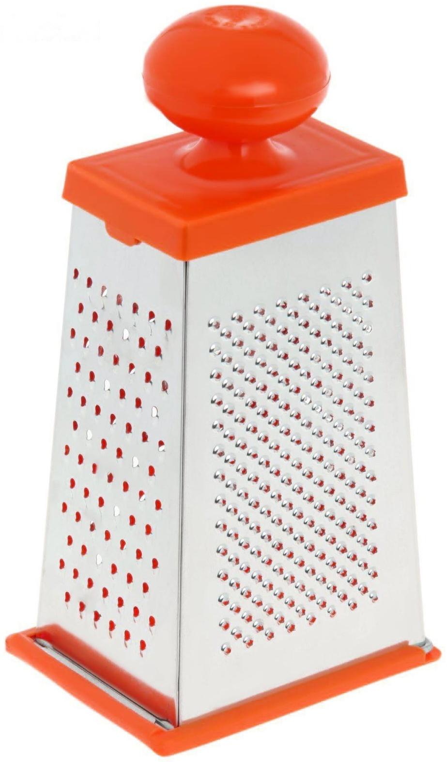 Тёрка «Комфорт», 4 грани,с крышкой-дозатором и круглой ручкой, 11×8,5×23 см, цвет МИКС