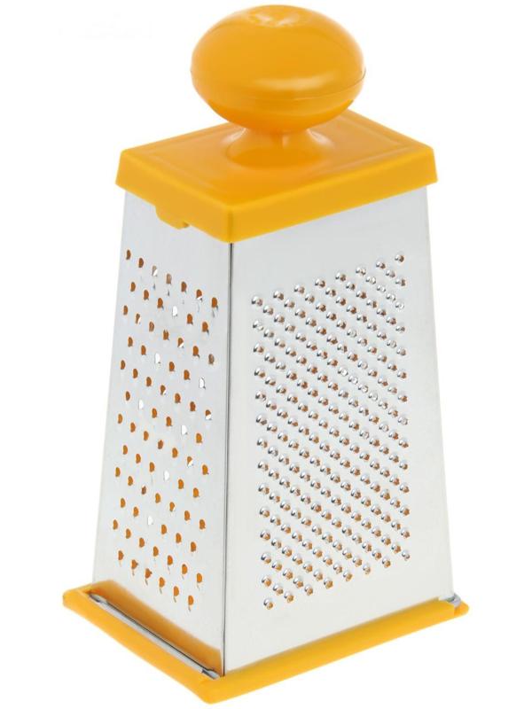 Тёрка «Комфорт», 4 грани,с крышкой-дозатором и круглой ручкой, 11×8,5×23 см, цвет МИКС