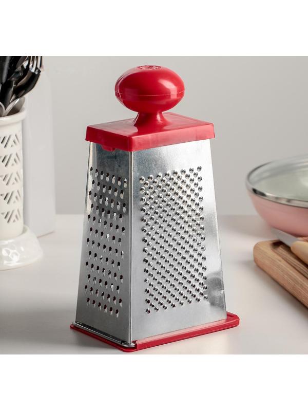 Тёрка «Комфорт», 4 грани,с крышкой-дозатором и круглой ручкой, 11×8,5×23 см, цвет МИКС