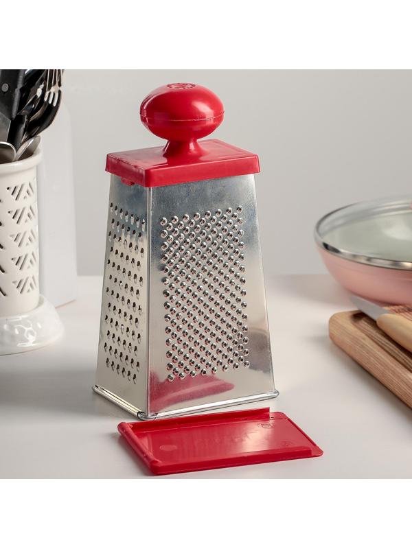 Тёрка «Комфорт», 4 грани,с крышкой-дозатором и круглой ручкой, 11×8,5×23 см, цвет МИКС