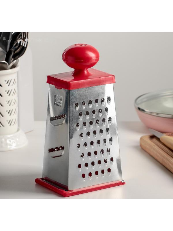 Тёрка «Комфорт», 4 грани,с крышкой-дозатором и круглой ручкой, 11×8,5×23 см, цвет МИКС