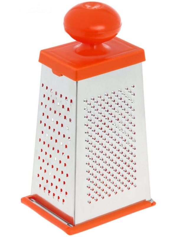 Тёрка «Комфорт», 4 грани,с крышкой-дозатором и круглой ручкой, 11×8,5×23 см, цвет МИКС