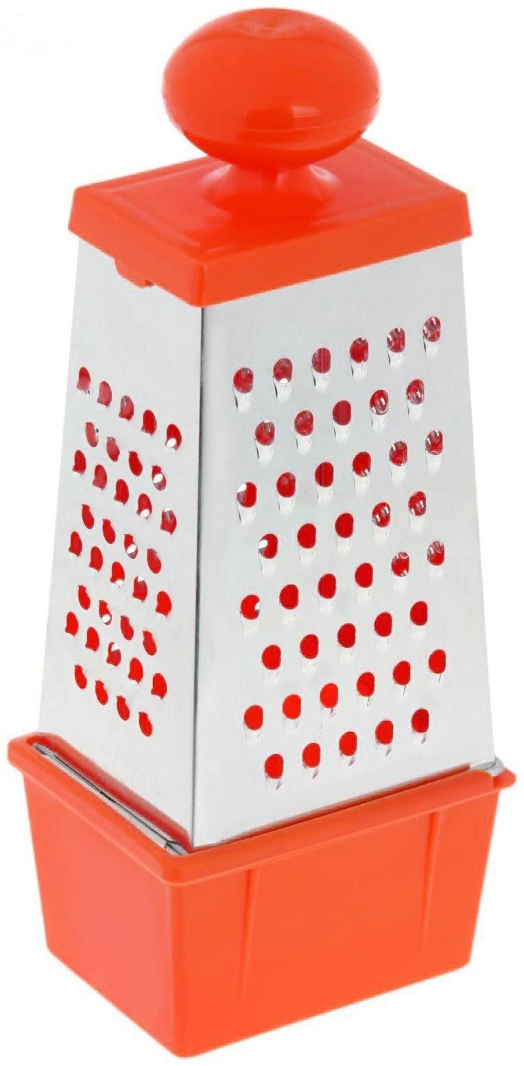 Тёрка «Комфорт», 4 грани с контейнером 450 мл и круглой ручкой, 11×8,5×28 см, цвет МИКС