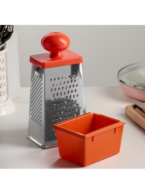 Тёрка «Комфорт», 4 грани с контейнером 450 мл и круглой ручкой, 11×8,5×28 см, цвет МИКС