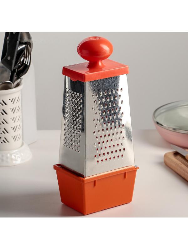 Тёрка «Комфорт», 4 грани с контейнером 450 мл и круглой ручкой, 11×8,5×28 см, цвет МИКС