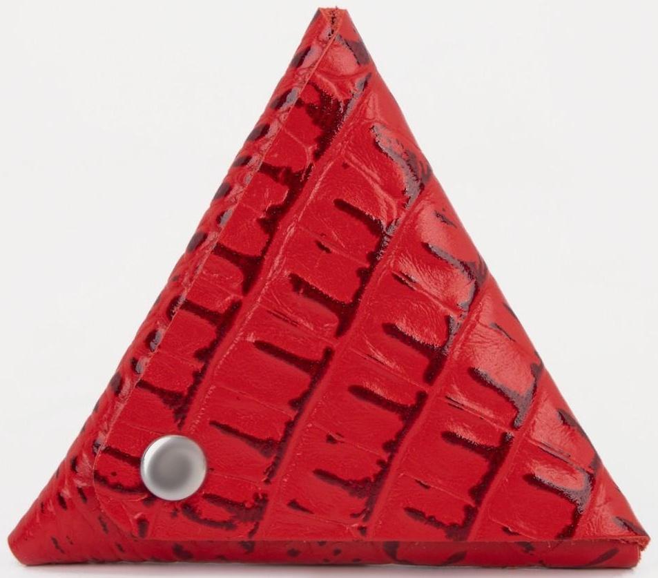 Футляр для монет/наушников на кнопке, цвет красный