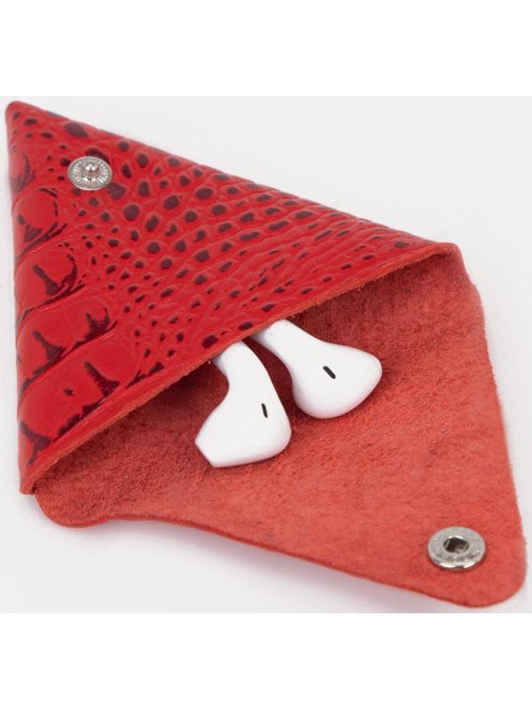 Футляр для монет/наушников на кнопке, цвет красный