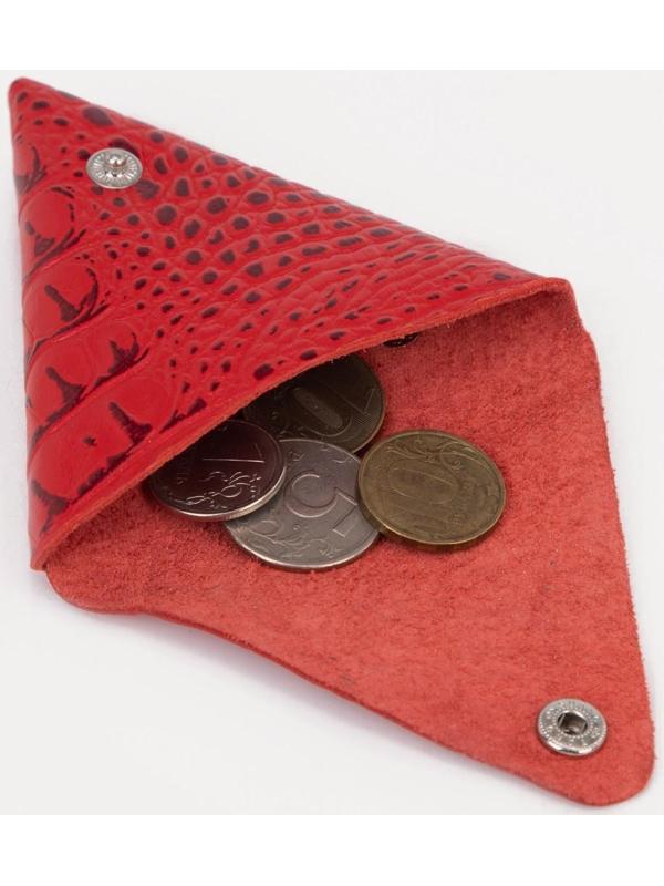 Футляр для монет/наушников на кнопке, цвет красный