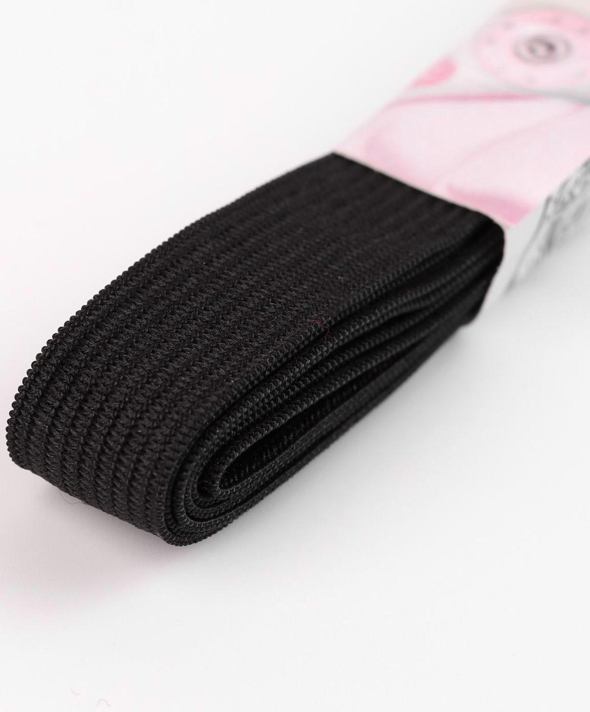 Резинки бельевые, 15 мм, 2 ± 0,5 м, 6 шт, цвет белый/чёрный