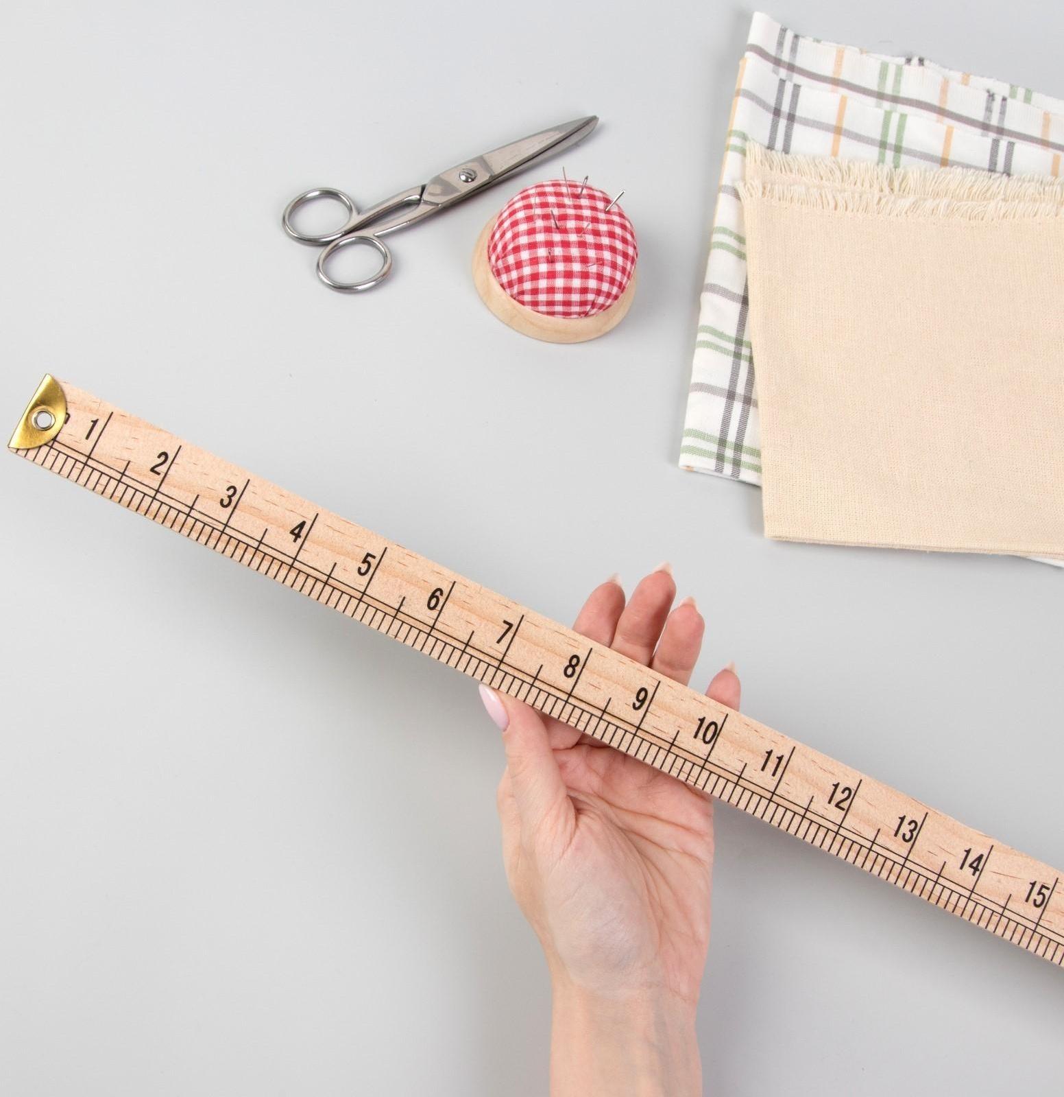 Метр деревянный, 100 см (см/дюймы)