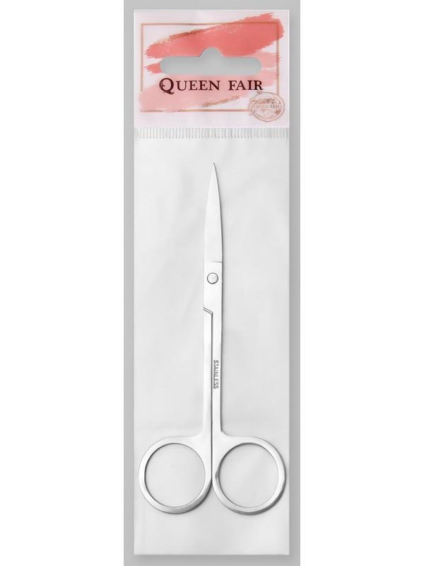 Ножницы маникюрные, прямые, широкие, 12 см, цвет серебристый