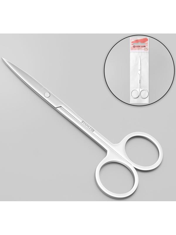 Ножницы маникюрные, прямые, широкие, 12 см, цвет серебристый