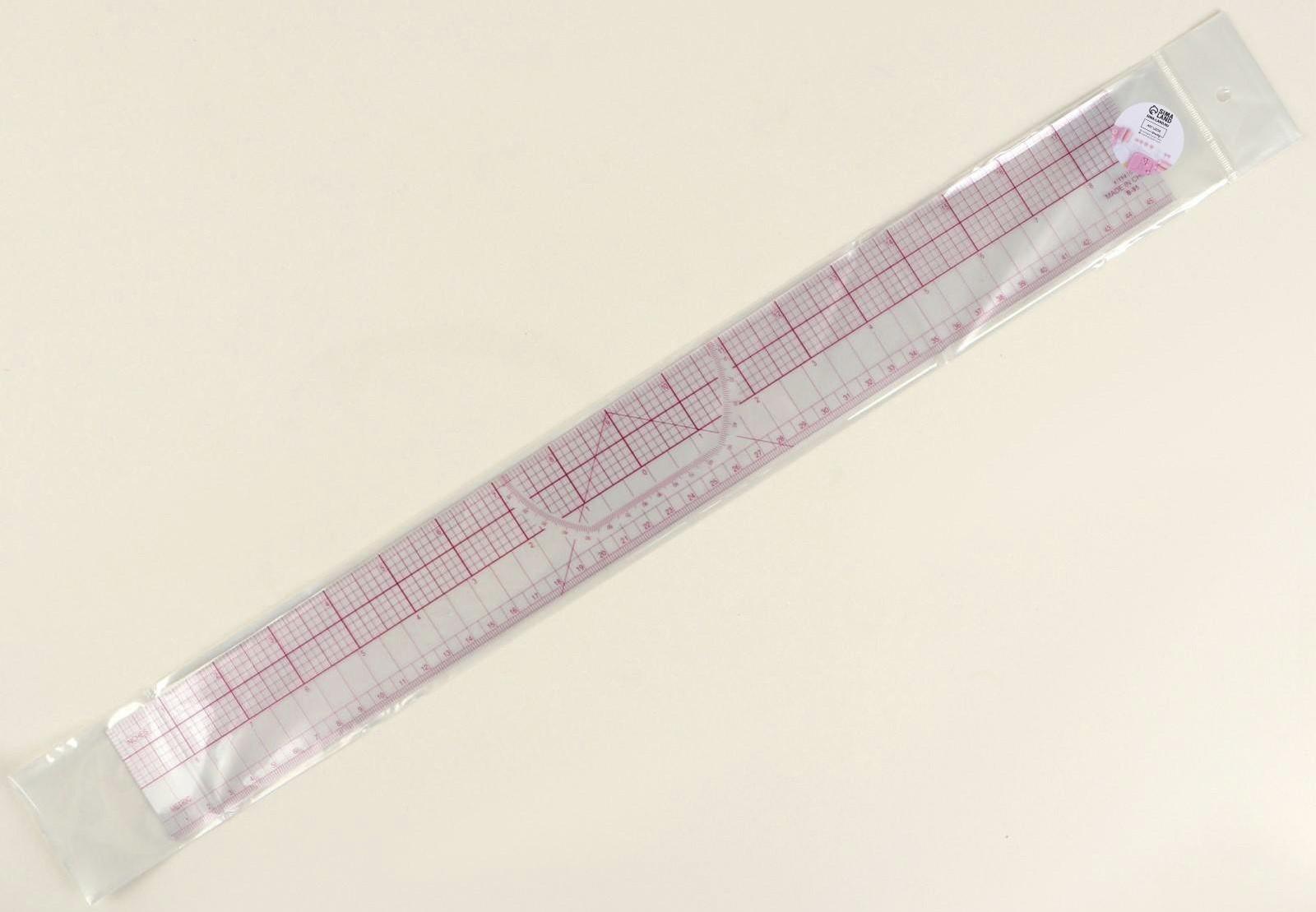 Линейка для квилтинга и пэчворка, 45 × 5 см, толщина 0,5 мм, цвет прозрачный