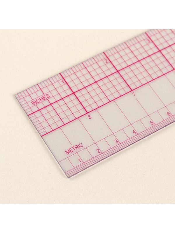 Линейка для квилтинга и пэчворка, 45 × 5 см, толщина 0,5 мм, цвет прозрачный