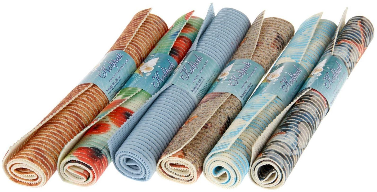 Коврик для ванной комнаты «Ассорти», 50×80 см, ПВХ, цвет МИКС