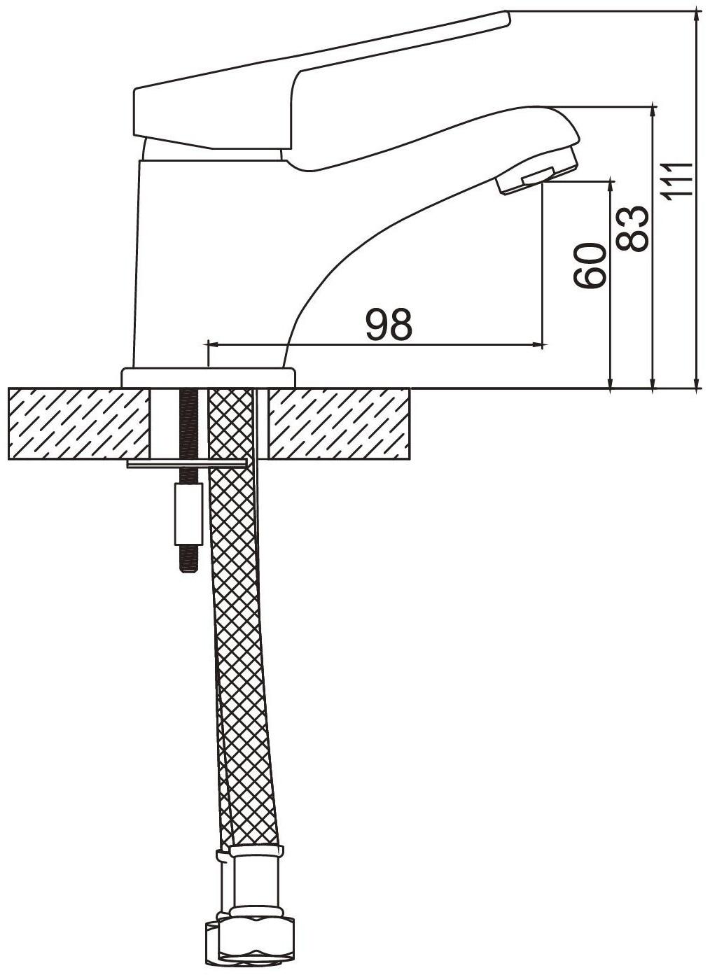 Смеситель для раковины Accoona A89050, однорычажный, хром