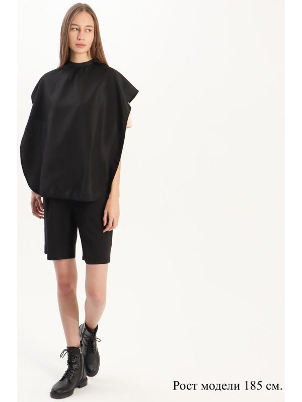 Пелерина парикмахерская, на завязках/крючках, цвет чёрный