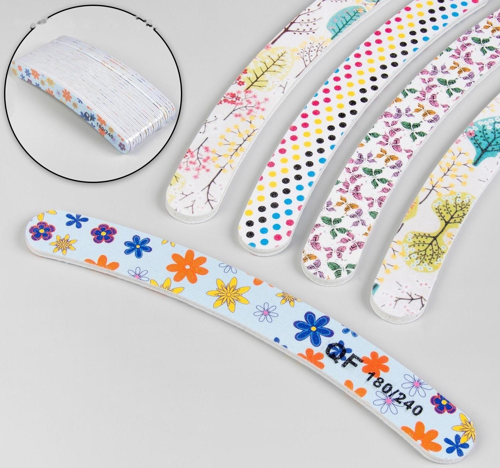 Пилка-наждак, абразивность 180/240, 18 см, фасовка 20 шт, рисунок МИКС