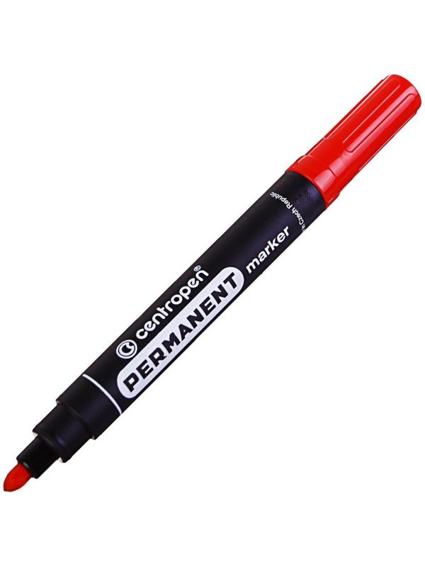 Маркер перманентный 5.0 мм Centropen 8566, линия 2,5 мм, цвет красный