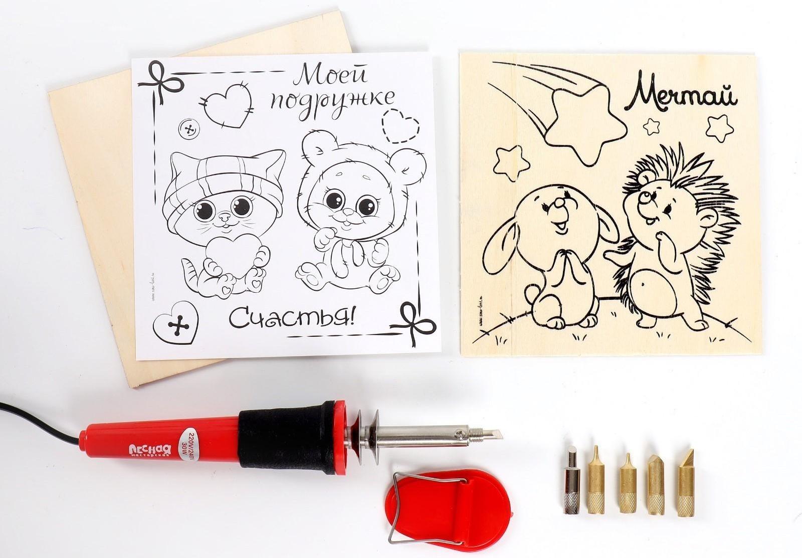 Набор для выжигания и росписи по дереву «Подружке»