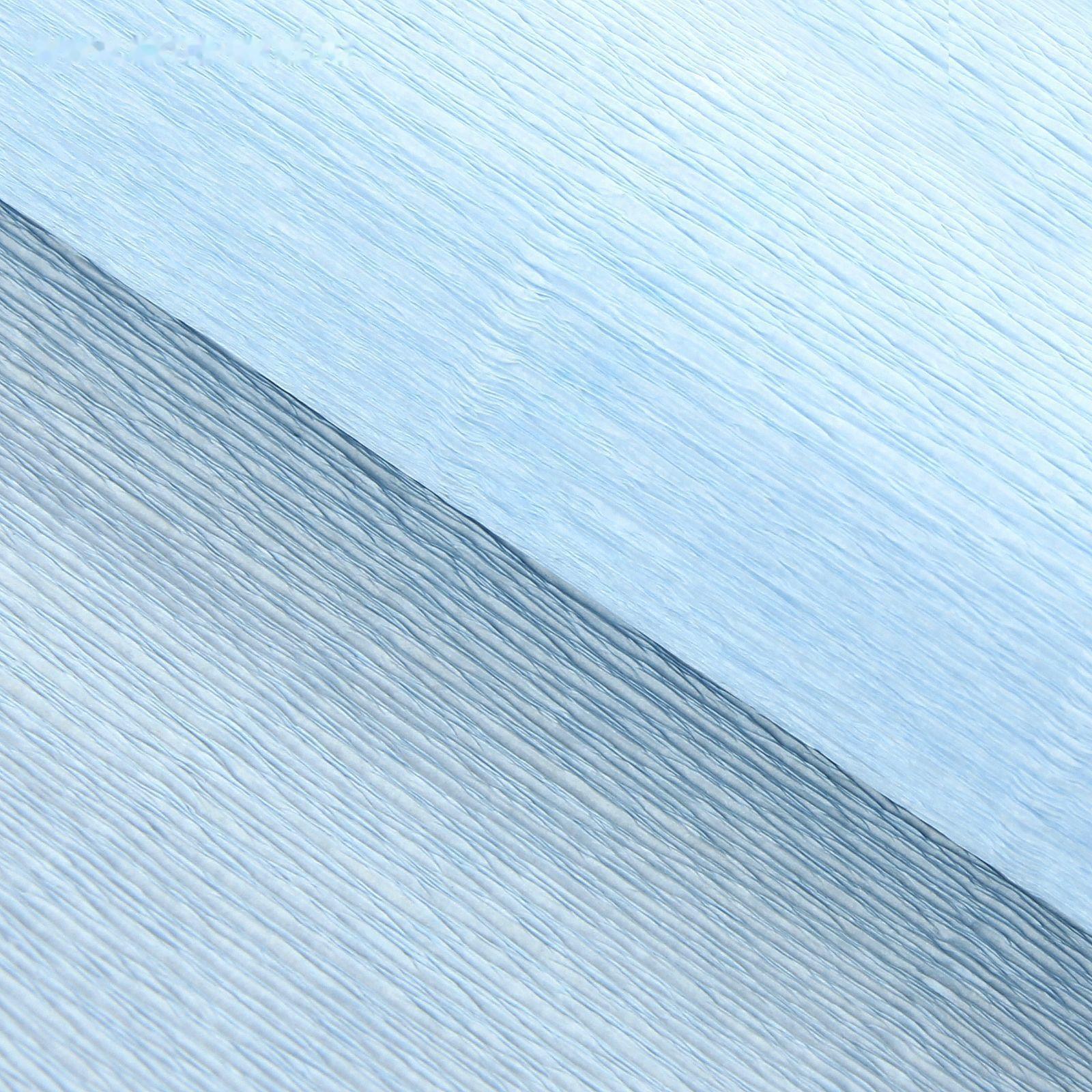 Бумага для упаковки и поделок, гофрированная, нежно-голубая, однотонная, двусторонняя, рулон 1 шт., 0,5 х 2,5 м