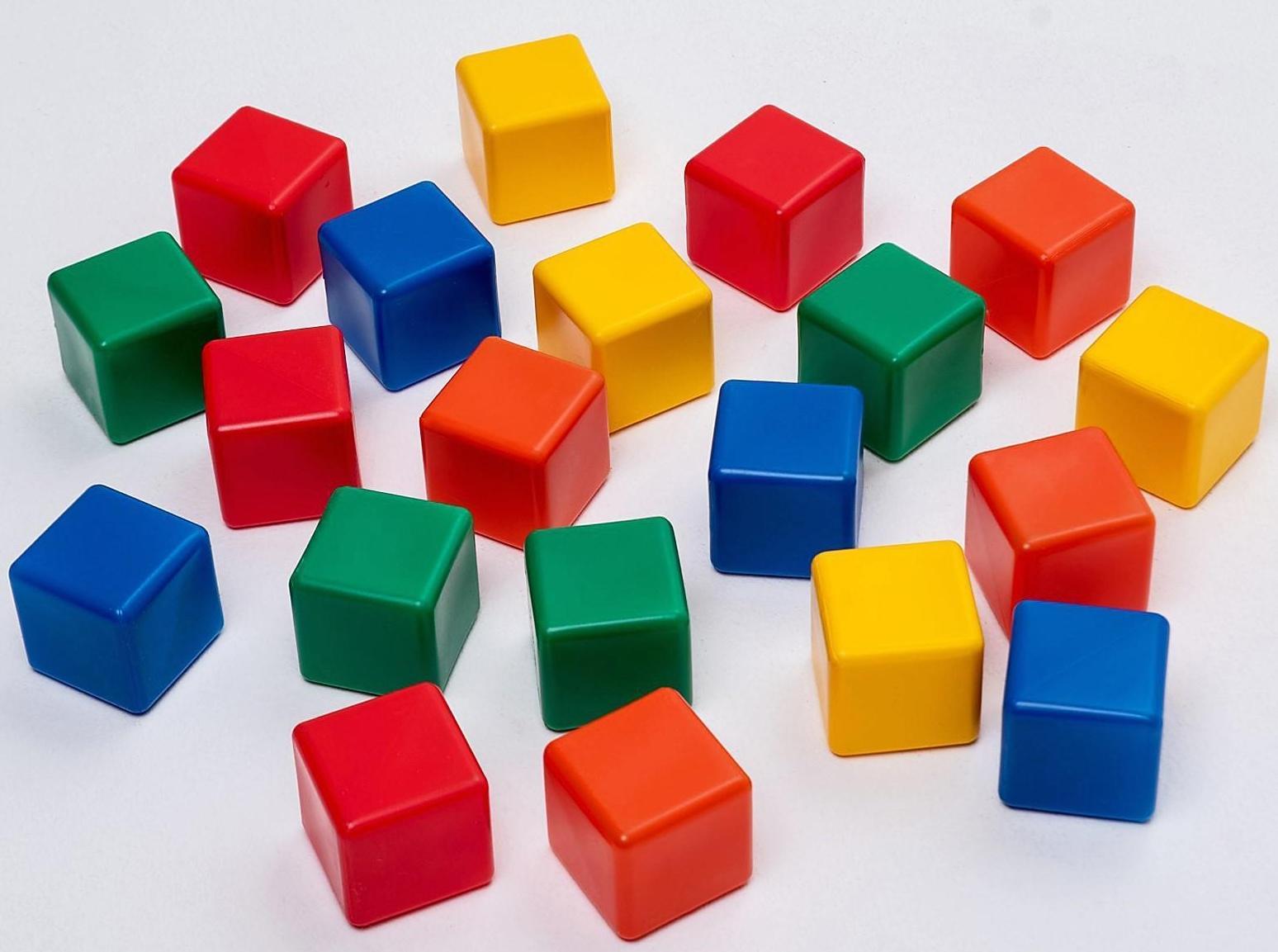 Набор цветных кубиков, 20 штук 6 х 6 см