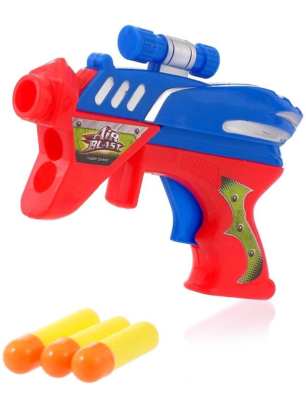 Пистолет «Космобластер», стреляет мягкими пулями (3 шт.), цвета МИКС