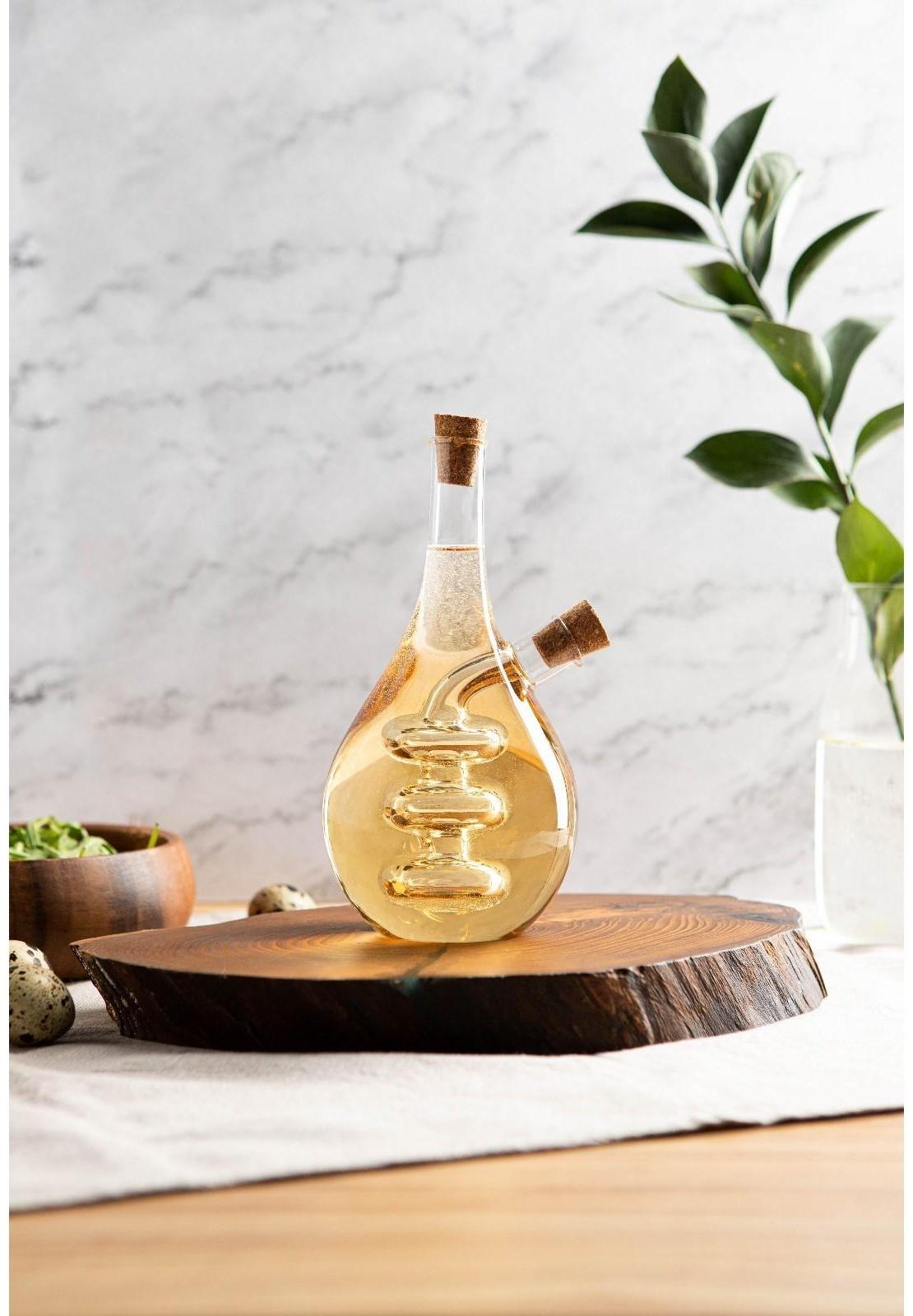 Бутыль стеклянная 2 в 1 для соусов и масла «Фьюжн. Спираль», 450/50 мл, 11,5×9×17,5 см