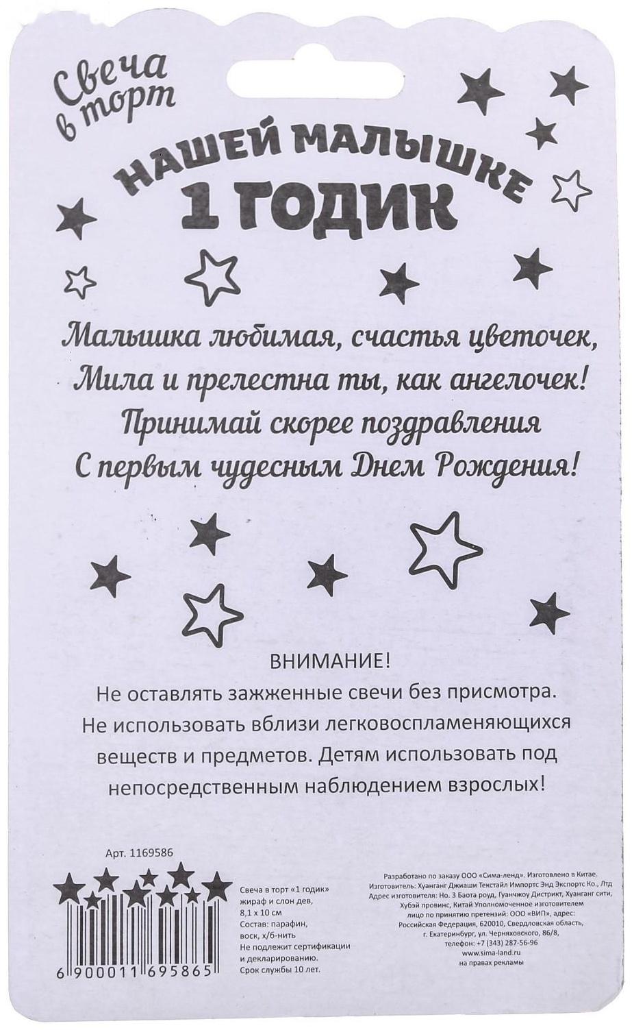 Свеча в торт 