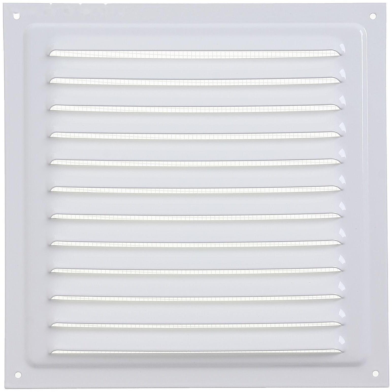 Решетка вентиляционная ERA 2020 МЭ, металлическая, с сеткой, 200x200 мм