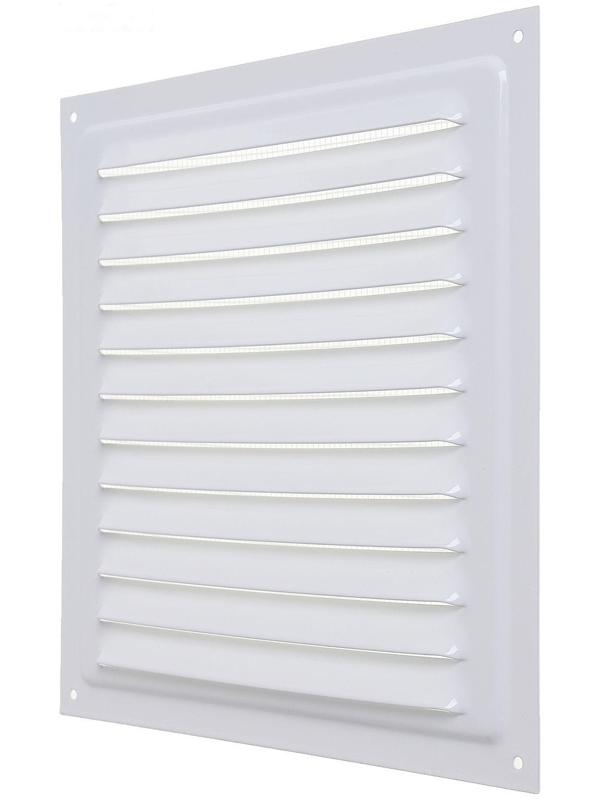 Решетка вентиляционная ERA 2020 МЭ, металлическая, с сеткой, 200x200 мм