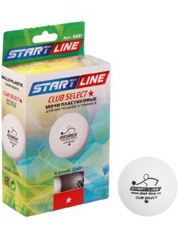 Мяч для настольного тенниса Start line Club Select, 1 звезда, набор 6 шт., цвет белый