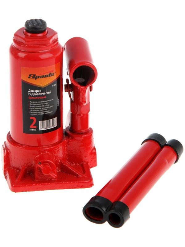 Домкрат гидравлический Sparta , 2 т, бутылочный, подъем на 148–278 мм