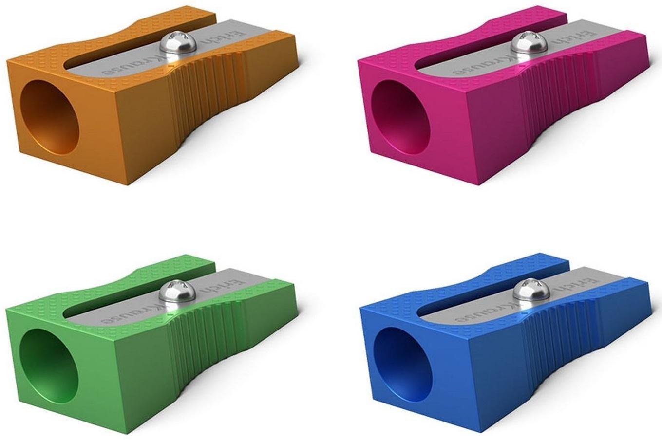 Точилка 1 отверстие ErichKrause Ferro Color, алюминий, отверстие диаметром 8 мм, микс