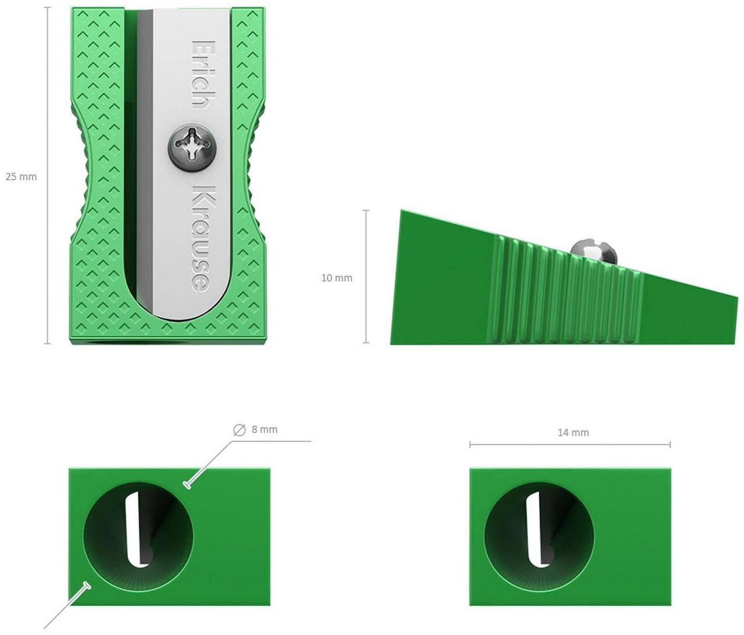 Точилка 1 отверстие ErichKrause Ferro Color, алюминий, отверстие диаметром 8 мм, микс
