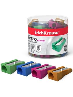 Точилка 1 отверстие ErichKrause Ferro Color, алюминий, отверстие диаметром 8 мм, микс