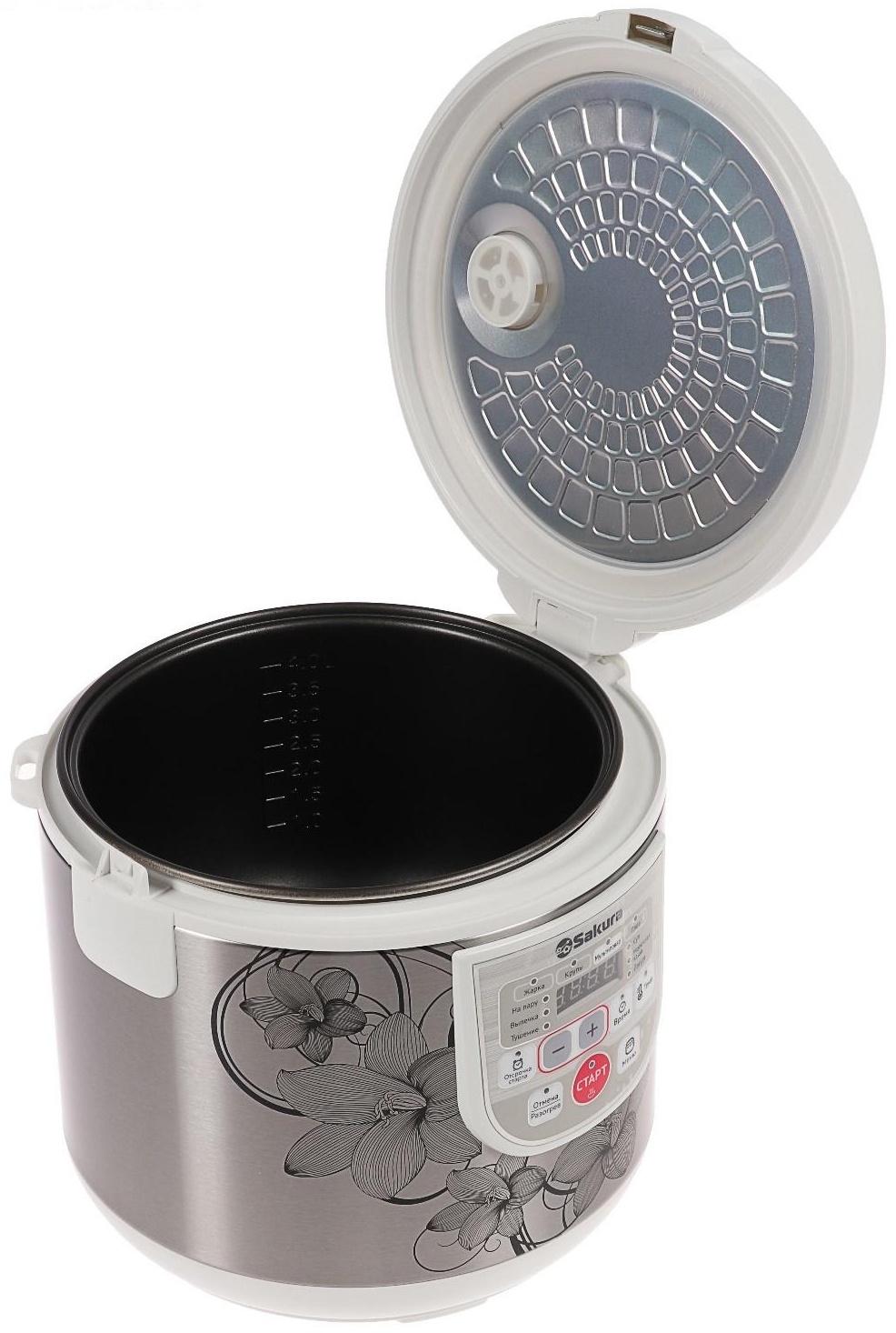 Мультиварка Sakura SA-7753W, 800 Вт, 5 л, 37 программ, с антипригарным покрытием