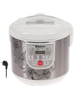 Мультиварка Sakura SA-7753W, 800 Вт, 5 л, 37 программ, с антипригарным покрытием