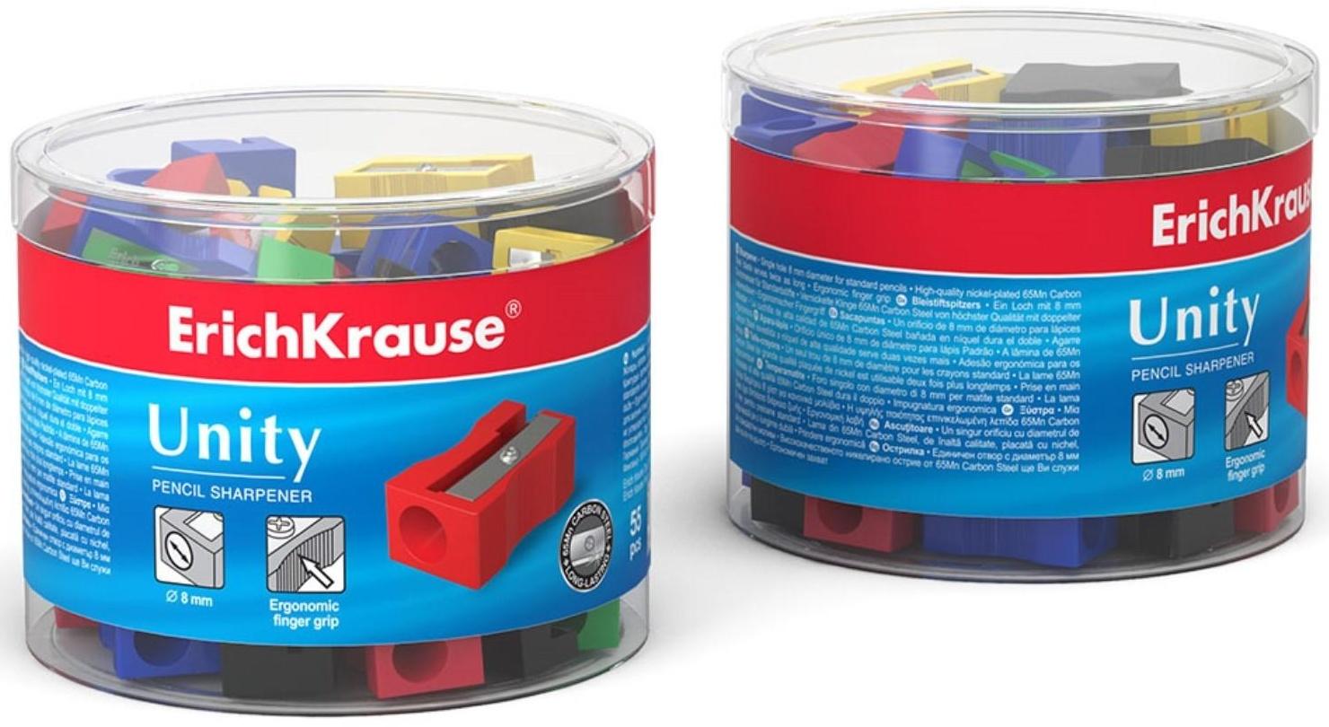 Точилка 1 отверстие ErichKrause Unity Neon, отверстие диаметром 8 мм, микс