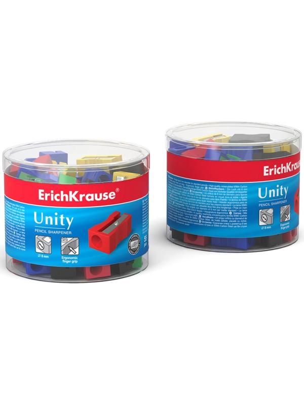 Точилка 1 отверстие ErichKrause Unity Neon, отверстие диаметром 8 мм, микс