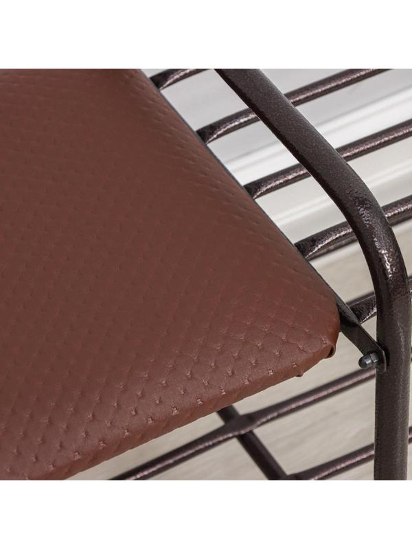 Этажерка для обуви с сиденьем «Люкс», 2 яруса, 79×33×36 см, цвет медный антик