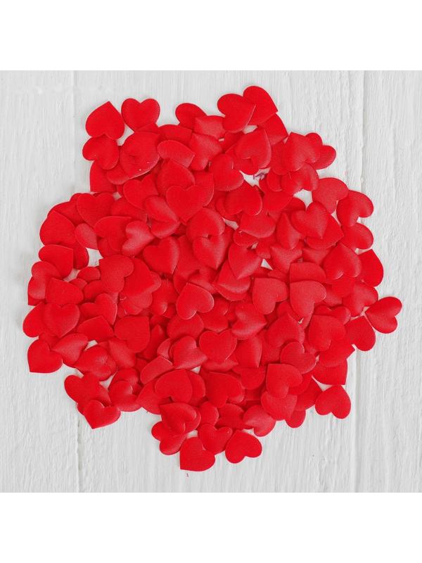 Сердечки декоративные, набор 200 шт., 1 см, цвет красный
