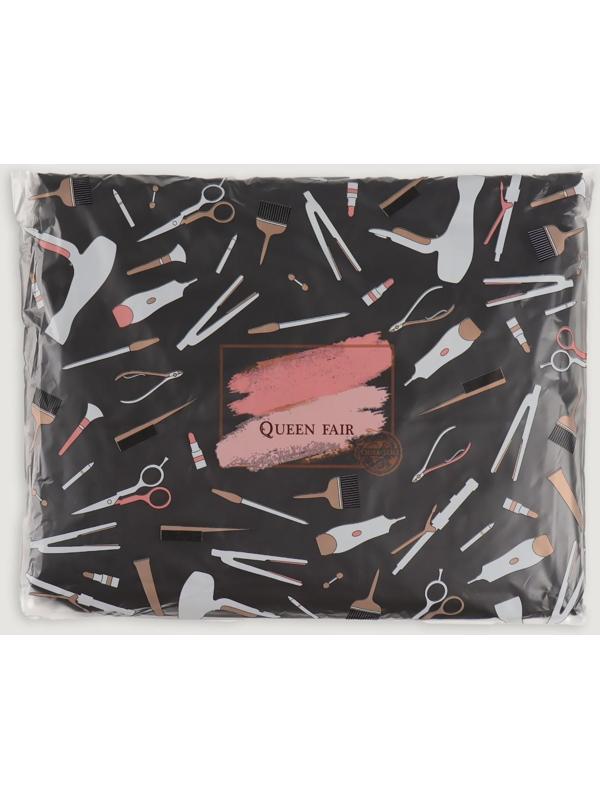 Накидка парикмахерская двусторонняя, цвет серебристый/чёрный