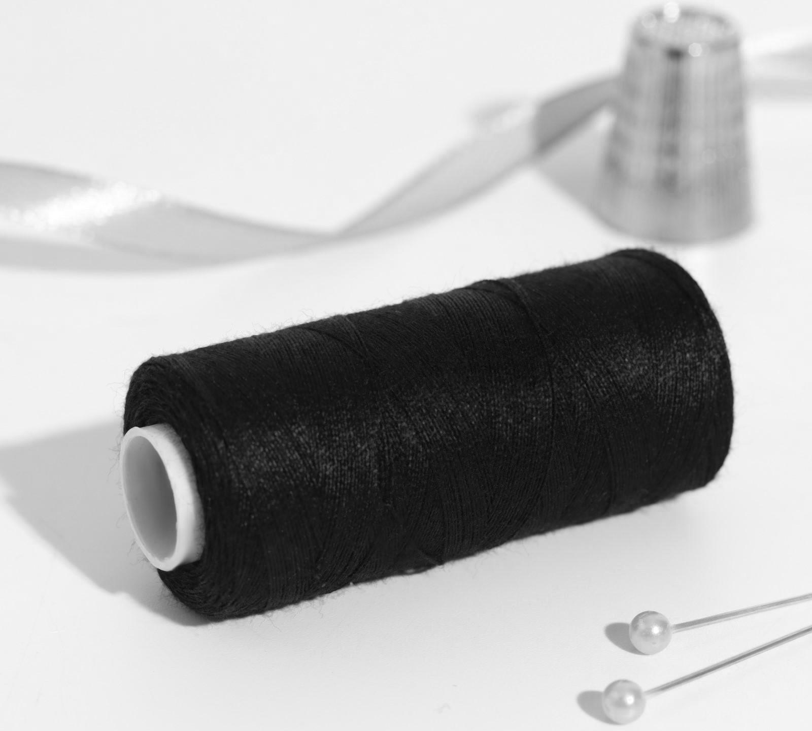 Нитки 40/2, 300 м, цвет чёрный №175