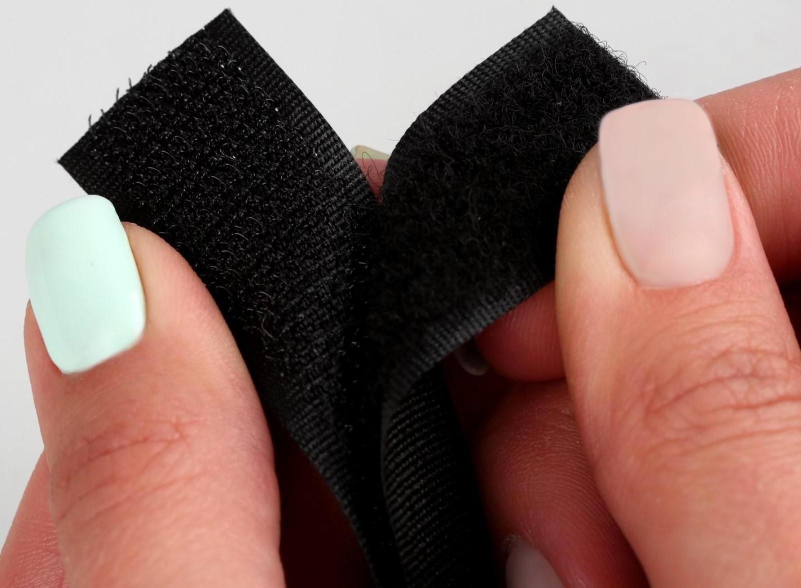 Липучка, 20 мм × 50 см, цвет чёрный