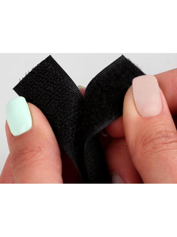 Липучка, 20 мм × 50 см, цвет чёрный