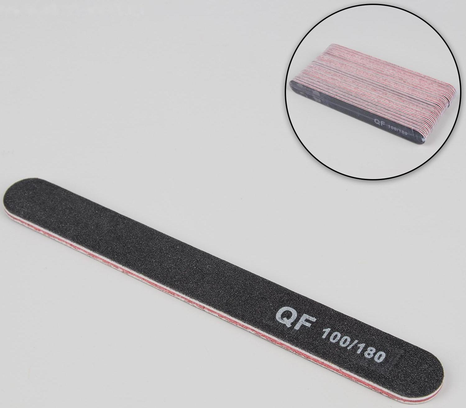 Пилка-наждак, абразивность 100/180, 18 см, фасовка 20 шт, цвет чёрный