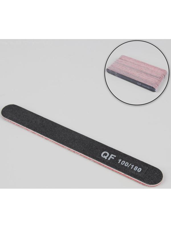 Пилка-наждак, абразивность 100/180, 18 см, фасовка 20 шт, цвет чёрный